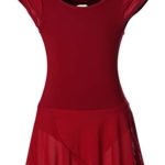 DANSHOW Girls’ Ballet Dance Leotards with Flutter Sleeve Petal Skirt and Bowknot Back