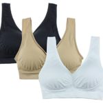 Cabales Women’s 3-Pack Seamless Wireless Sports Bra with Removable Pads