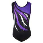 Shiny Waves Metallic Athletic Dance Gymnastics Leotard Bodysuit Outfit for Girls