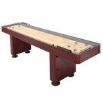 Challenger Shuffleboard Table w Dark Cherry Finish, Hardwood Playfield and Storage Cabinets