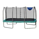 Skywalker Trampolines Rectangle Jump-N-Dunk Trampoline with Enclosure and Basketball Hoop