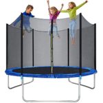 Trampoline for kids or Adults 10ft Trampolines with Safety Enclosure Net Spring Pad Outdoor Round Combo Bounce Jump Trampoline Fitness Equipment, Including All Accessories, 330LBS Jumping Capacity