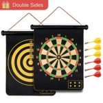 Safety Magnetic Dartboard Board Game Set -Two Sided Bullseye Dartboard,17 Inch Dart Board with 6 pcs Safe Darts, Easily Hangs Anywhere,for Adults Family Party Leisure Sports Games Gifts …
