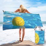 Large Travel Microfiber Bath Towels – Swimmers Super Absorbent Lightweight Towel – Water Polo Volleyball Quick Dry Beach Towel for Camping, Hiking and Home Use