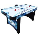 Hathaway Enforcer Air Hockey Table 5.5-ft for Kids with Electronic Scoring for Family Game Rooms – Blue/White