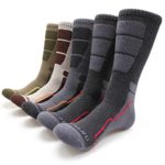 MIRMARU Men’s 5 Pairs Hiking Outdoor Trail Running Trekking Moisture Wicking Cushion Crew Socks