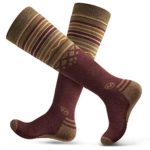 OutdoorMaster Adult Ski Socks (2-Pack) – Merino Wool Breathable Blend, Warm and Comfortable Over The Calf (OTC) Design with Non-Slip Cuff – for Men & Women