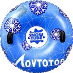 MOVTOTOP Snow Tubes, 47″Inflatable Snow Sleds, Durable Snow Tubes for Sledding with Handles, Heavy Duty Inflatable Snow Tube Made by Thickening Material of 0.6mm