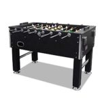T&R sports 60″ Soccer Foosball Table Heavy Duty for Pub Game Room with Drink Holders, Black