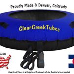 ClearCreekTubes Super Slick NO Wax Needed! 44″ Inflated Huge Towable Snow Tube with Black Bottom