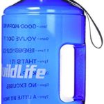 BuildLife 1 Gallon Water Bottle Motivational Fitness Workout with Time Marker/Drink More Daily/Clear BPA-Free/Large 128OZ /73OZ /43OZ Capacity