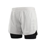 Lixada Men’s 2-in-1 Running Shorts Quick Drying Breathable Active Training Exercise Jogging Cycling Shorts