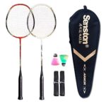 Senston – Badminton Racket Set of 2 Badminton Racquets – Including 1 Badminton Bag/2 Rackets/2 LED Badminton /2 Random Color Grip