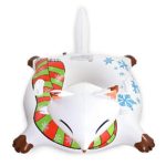 CMYK Fox Snow Tube,  Wide Inflatable Snow Tube with Easy Grip Handles, Inflatable Sled for Kids and Adults Made of Durable Vinyl with Welded Seams