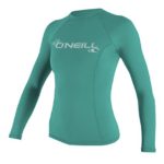 O’Neill UV Sun Protection Women’s Basic Skins Long Sleeve Crew Rashguard, Riviera, Small