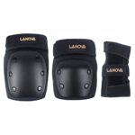 LANOVAGEAR Knee Elbow Pads with Wrist Guard Adjustable Toddler to Adult 6PCS Protective Gear Set for Multi Sports Cycling Bicycle Skateboarding