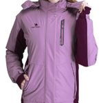 CAMEL CROWN Women’s Mountain Snow Waterproof Ski Jacket Detachable Hood Windproof Fleece Parka Rain Jackt Winter Coat