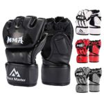 Brace Master MMA Gloves UFC Gloves Boxing Gloves for Men Women Leather More Paddding Fingerless Punching Bag Gloves for Kickboxing, Sparring, Muay Thai and Heavy Bag