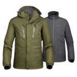 OutdoorMaster Men’s 3-in-1 Ski Jacket – Winter Jacket Set with Fleece Liner Jacket & Hooded Waterproof Shell – for Men