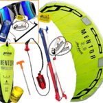 Prism Mentor 2.5 Water Relaunch Kitesurfing Trainer Kite Bundle : (5 Items) Includes 2ND Control Bar Kite : CX 1.5M Foil Control Bar Kite + WindBone Kiteboarding Lifestyle Decals +Key Tag +Can Sleeve