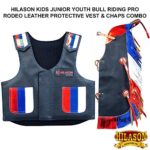 HILASON Us Flag Kids Junior Youth Horse Riding Rodeo Leather Vest Chaps