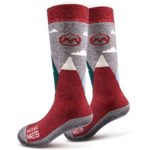 OutdoorMaster Kids Ski Socks – Merino Wool Blend, OTC Design w/Non-Slip Cuff