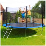 AZcczzii 12 FT Kid Recreational Safety Enclosure Net Trampolines, Adult Fitness Trampoline Indoor or Outdoor Folding Trampolines