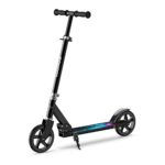 ENKEEO Kick Scooters with 220 lbs Capacity, Scooters for Adults Height Adjustable Handlebar and Over Large Wheels, Smart Brake System, Folding Commuter Scooter for Teens, Adult (Black)