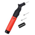 Fitness Factor Small Dual Action Ball Pump with Needle – Hand Air Pump for Inflatable Balls – Perfect for Basketball, Volleyball, Soccer and Football | Comes with 2 Additional Inflating Needles