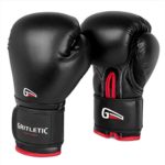 Gritletic PowerGrip Boxing Bag Training Gloves for Men and Women-Synthetic Leather Pro Trainer Gel Fight Gloves for Bagwork, Sparring, Mixed Martial Arts (MMA), Kickboxing, Muay Thai-Black,Red