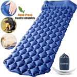 ISOPHO Camping Sleeping Pad with Built-in Pump, Inflatable Camping Mat with Pillow, Durable Waterproof Camping Mattress for Backpacking, Traveling, Hiking