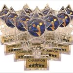 Express Medals 6.5 Inch Clear Acrylic Star Cheerleading Champion Trophy Awards (Pack of 12)