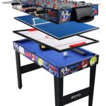 vocheer Multi Combo Game Table, 4 in 1 Game Table Hockey Table Foosball Table with Soccer, Pool Table, Table Tennis Table for Home, Game Room