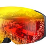 ALLROS Ski Goggles Snowboard Snow Goggles OTG Magnet Dual Layers Lens 100% UV400 Protection Anti-Fog Interchangeable Lens Scratch Resistant Anti-Slip Strap Helmet Compatible for Men Women