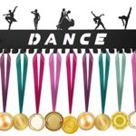 Medal Holder, Medals Display Hanger Rack with Hooks for 60+ Medals, Ribbons Display, Sports Medal Hanger, Premium Pure Steel, Race Medal Holder for Dance,16” wide Awards Metal Rack (Matte Black)