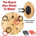 LimeHus Games Magnetic Hook and Ring Toss Game – Sticks to Metal Surfaces Like Tailgate or Hangs on Wall – Replaces Darts for Safe Active Play Indoor or Outdoor for Adults and Kids – Multiplayer