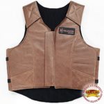 HILASON Leather Bareback Pro Rodeo Horse/Bull Riding Vest Brown