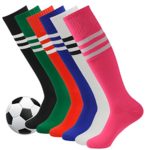 Soccer Socks,Fasoar Unisex Long Tube Stripe Knee High Football Socks Pack of 2,6,12