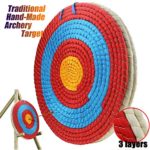 Ogrmar 3 Layers 20 inch Traditional Solid Straw Archery Target 2.2 inch Thickness Hand-Made Arrows Target for Outdoor Shooting Practice