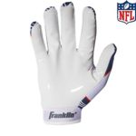 Franklin Sports New England Patriots Youth NFL Football Receiver Gloves – Receiver Gloves for Kids – NFL Team Logos and Silicone Palm – Youth S/XS Pair