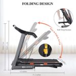 MARNUR Treadmill Electric Folding Treadmills for Home with Incline Portable Motorized Running Machine Heavy Duty Exercise Machine with 15 Preset Programs with Pad/Phone & Cup Holder