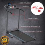 SereneLife Smart Electric Folding Treadmill – Easy Assembly Fitness Motorized Running Jogging Exercise Machine with Manual Incline Adjustment, 12 Preset Programs