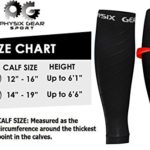 Physix Gear Sport Compression Calf Sleeves for Men & Women (20-30mmhg) – Best Footless Compression Socks for Shin Splints, Running, Leg Pain, Nurses & Pregnancy – Increase Circulation – BLK LXL