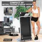 ANCHEER Treadmill, Electric Treadmills for Home with Large LCD Monitor Walking Running Machine Equipment for Home Gym (Sliver)
