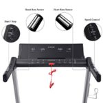 MaxKare Folding Treadmill Electric Motorized Running Machine with 15 Pre-Set Programs 2.5HP Power 8.5 MPH Max Speed White LED Display and Mobile Phone & Water Bottle Holder for Indoor Exercise