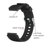 Sports Wtach Bands Compatible with Samsung Galaxy Watch 46mm 22mm Silicone Replacement Strap Samsung Gear S3 Classic Smart Watch Band 9 Colors Available (Black, 22mm)