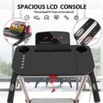 FUNMILY Treadmill, 2.25HP Folding Treadmills for Home with Table & Bluetooth Speaker & Large LCD Monitor, Zero Installation Walking Jogging Machine for Home/Office Use (Black)