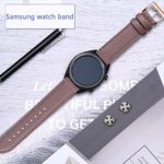 OMIU Leather Bands Compatible with Samsung Watch Active/Active 2/Galaxy Watch 42mm, Leather Hybrid Sports Band Replacement 20mm Wristband for Samsung Gear Sport/Gear S2 Classic (Laverder/Gold, 42mm)