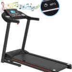 Treadmills for Home 300 lbs Weight Capacity Folding Smart Motorized with Manual Incline Air Spring and MP3 with 5″ LCD Display