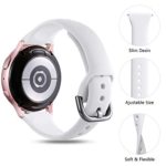 (3 Pack) Vcegari Slim Band for Samsung Active 2 Watch 40mm 44mm, Galaxy Watch 3 41mm/Galaxy Watch 42mm/Gear S2 Classic/Gear Sport Bands, 20mm Silicone Strap for Women Men, Black/White/Pink, Large